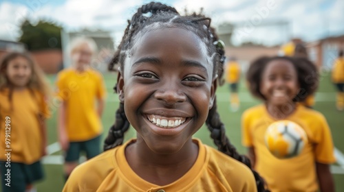 During recess, a group of students gathered on the field to play an exciting game of football, their laughter filling the air as they enjoyed the moment.