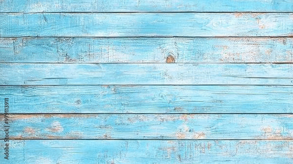 Fototapeta premium Light Blue Weathered Wooden Planks Background Texture