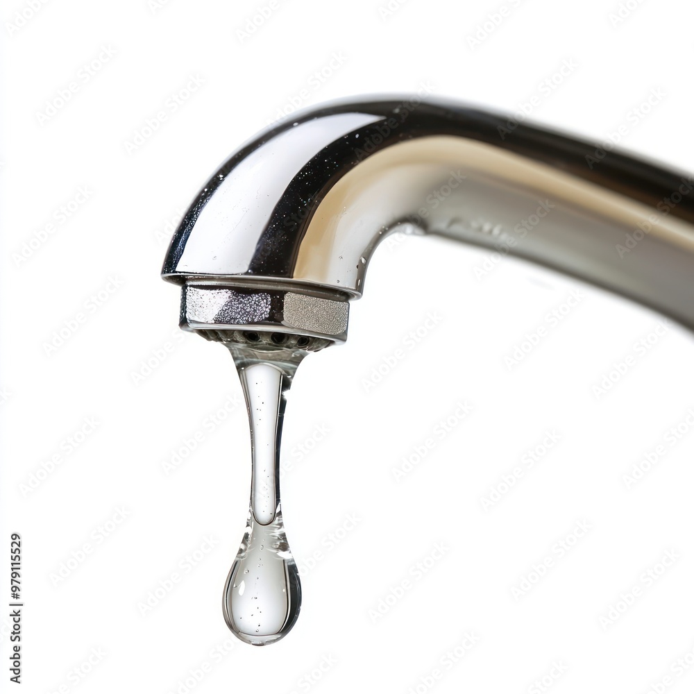 Dripping faucet with water drop Dripping faucet with water drop