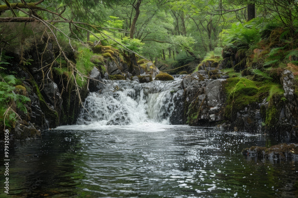 Waterfall in a Lush Forest Waterfall in a Lush Forest