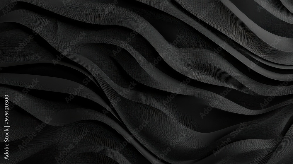 Abstract Black Wavy Texture Background