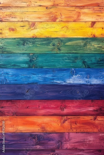 Wood Plank Wall Multicolor