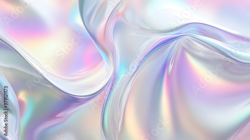 Abstract Holographic Background with Swirling Pastel Hues