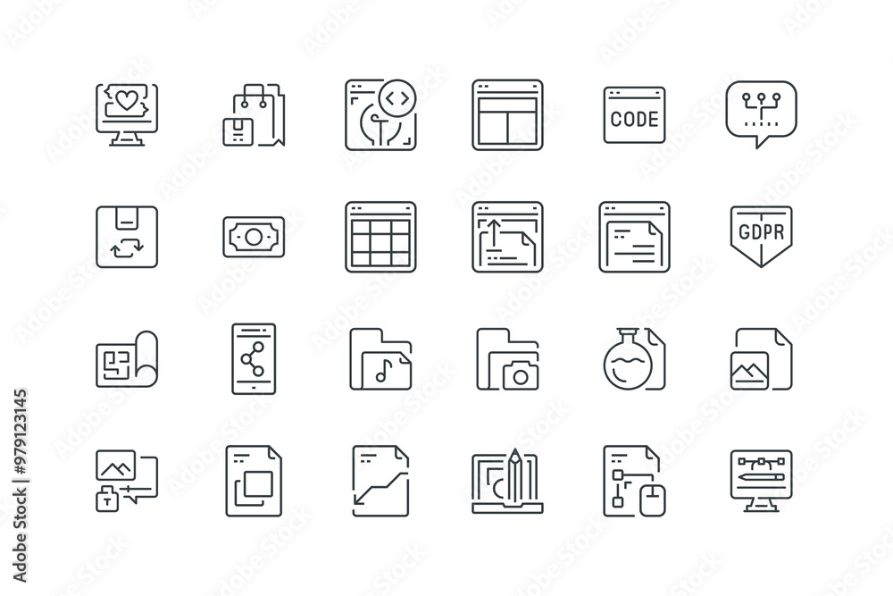 Browser Interface, Browser Interface, Coding, vector illustration, business and icons Browser Interface, Browser Interface, Coding, vector illustration, business and icons