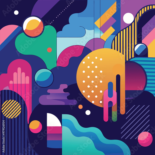 Abstract, vibrant, geometric, colorful, modern design
