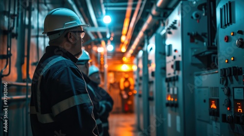 Engineers Maintaining Equipment in Substation