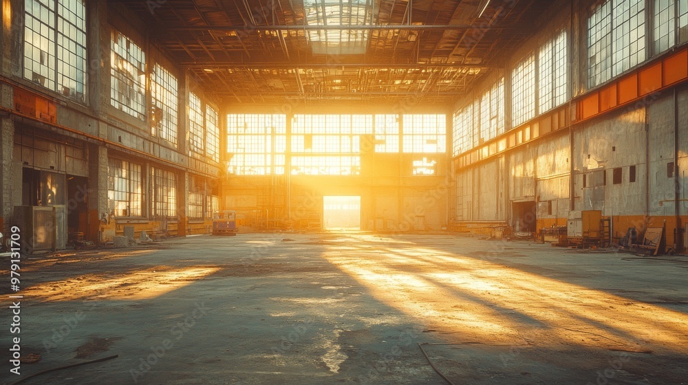 Industrial facility building site an open area in the foreground sunny atmosphere style Industrial facility building site an open area in the foreground sunny atmosphere style