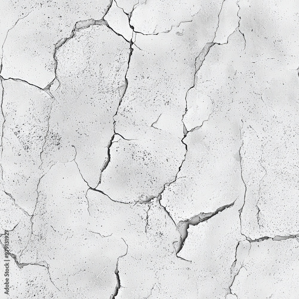 Obraz premium Cracked white wall texture