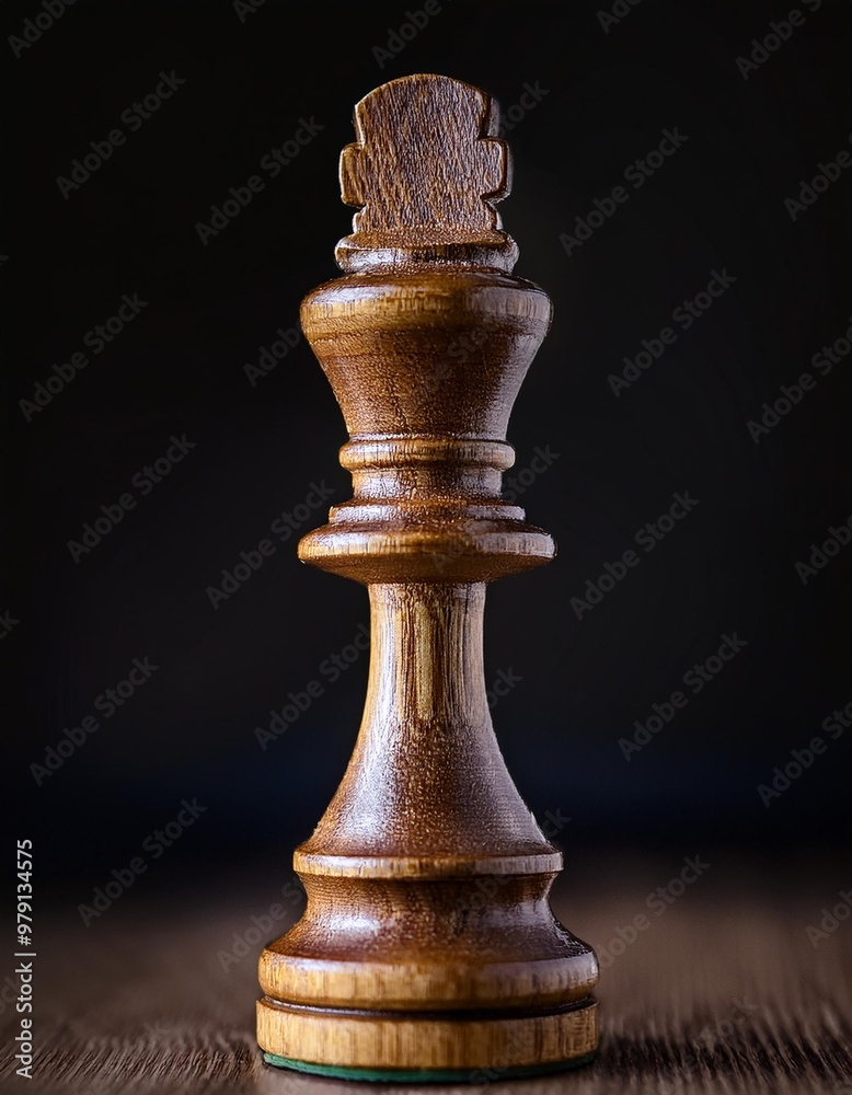 Isolated wooden chess piece with depth of field highlighting carved details and smooth finish Isolated wooden chess piece with depth of field highlighting carved details and smooth finish