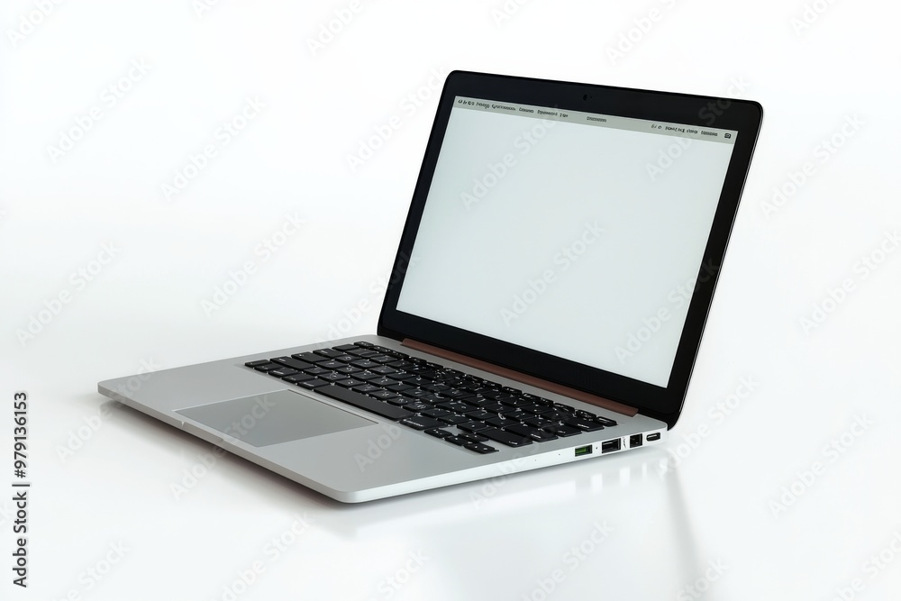Laptop Mockup on Isolated white background created with Generative AI Laptop Mockup on Isolated white background created with Generative AI
