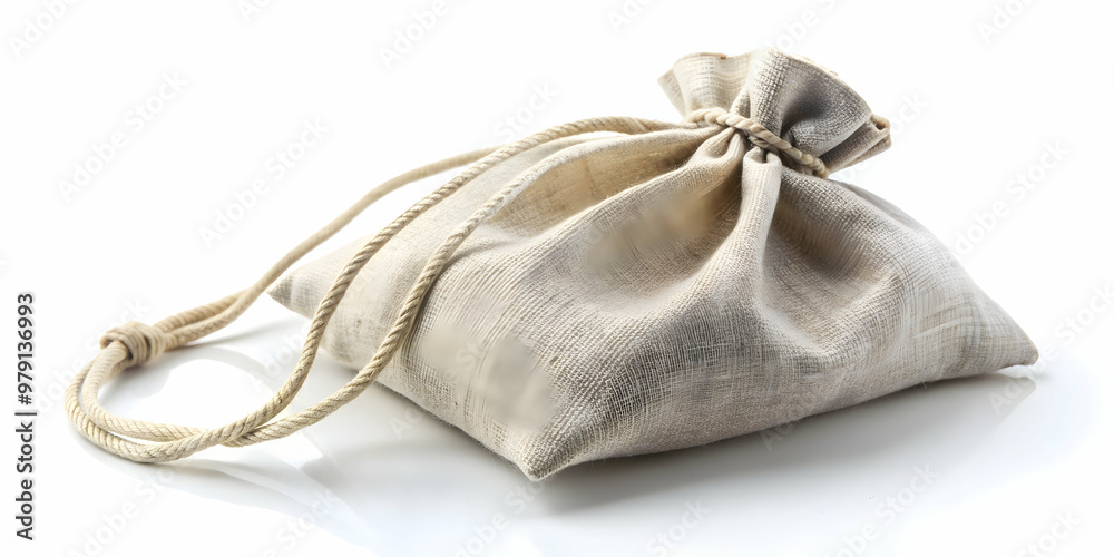 Fabric pouch with drawstring on white background, fabric, pouch, drawstring, bag, storage, accessory, textile, white, clean Fabric pouch with drawstring on white background, fabric, pouch, drawstring, bag, storage, accessory, textile, white, clean