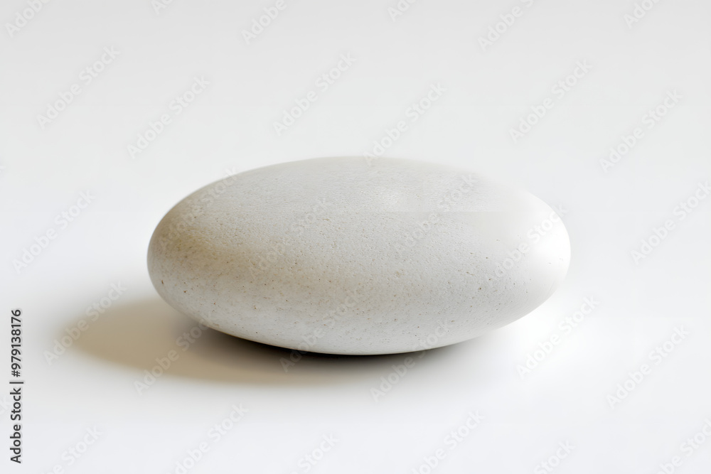 Smooth white stone, a symbol of zen balance, isolated on a white background Smooth white stone, a symbol of zen balance, isolated on a white background