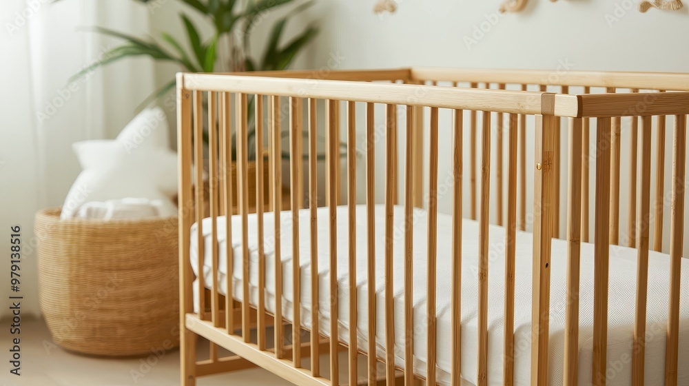A bamboo crib with smooth edges offers an eco-friendly nursery furniture option A bamboo crib with smooth edges offers an eco-friendly nursery furniture option