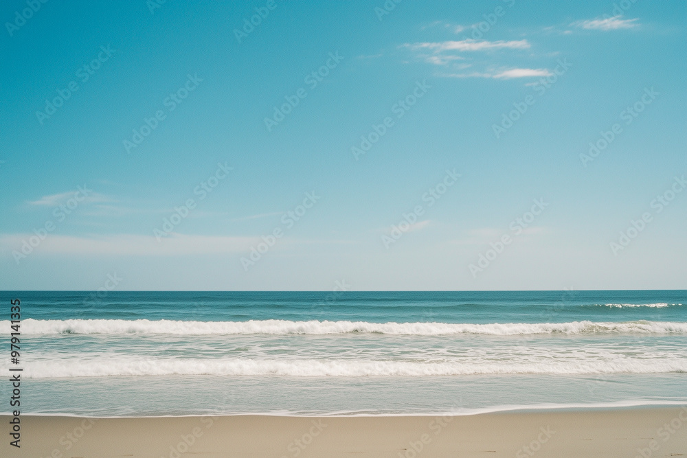 The ocean is calm and the sky is clear The ocean is calm and the sky is clear