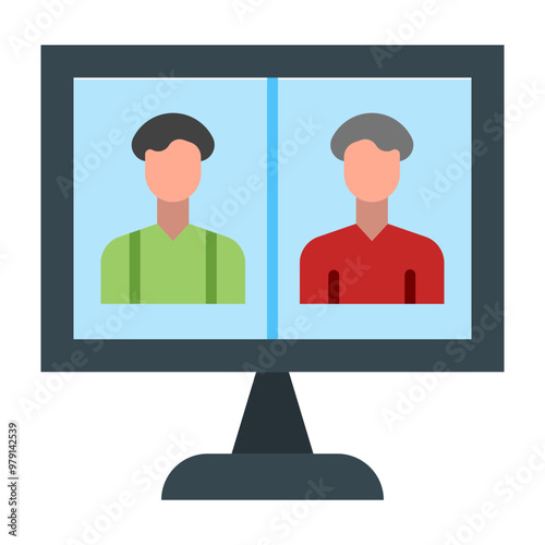 Video Call Vector Line Icon Design