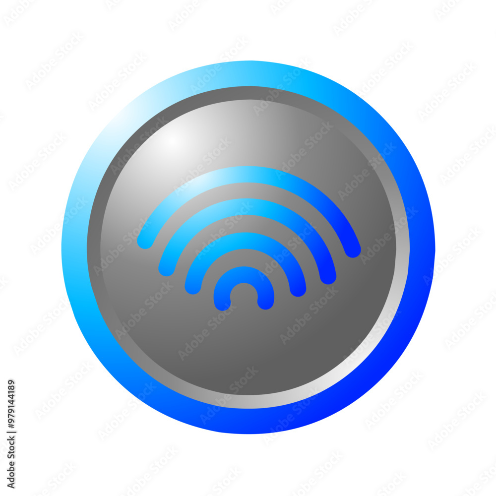 wi fi icon on square internet button wi fi icon on square internet button