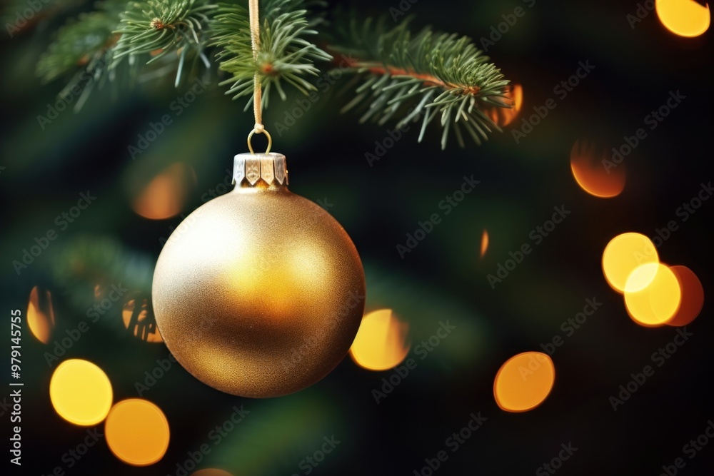 Golden Christmas ornament christmas tree background. Golden Christmas ornament christmas tree background.