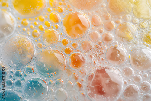 Detailed close-up of bubbles in soap bar