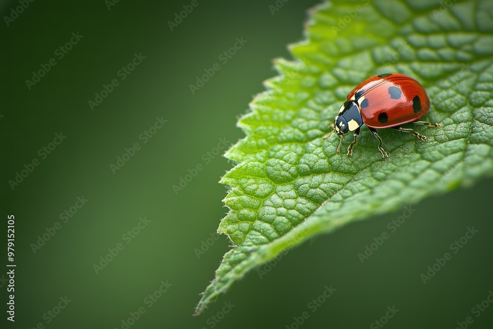 Fototapeta premium Ladybug on a Green Leaf
