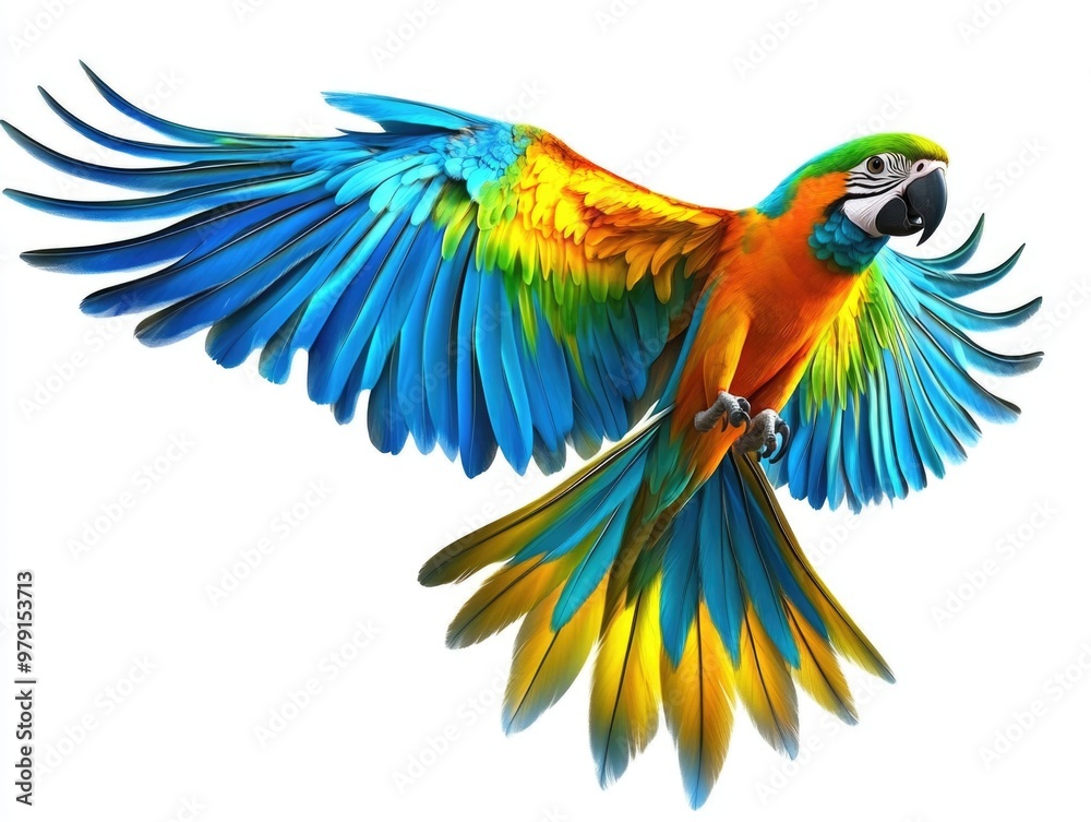 Fototapeta premium Vivid Parrot Spreading Wings