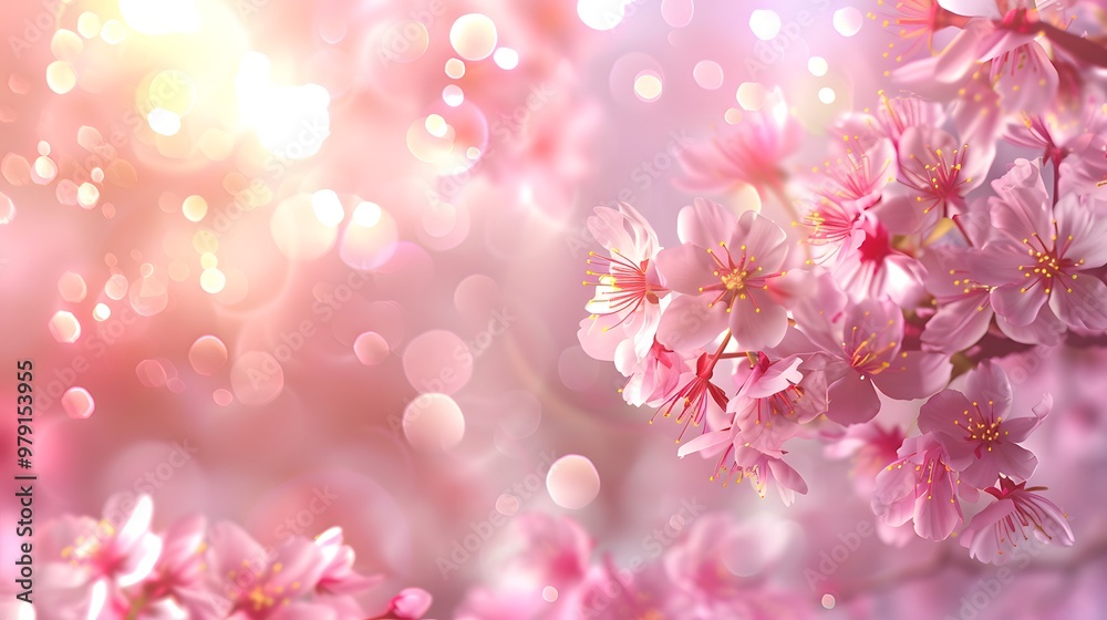 Delicate Pink Cherry Blossoms with a Soft Bokeh Background Delicate Pink Cherry Blossoms with a Soft Bokeh Background