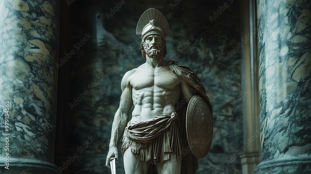 Foto de Ancient Greek statue of Greek god Ares, god of war and battle ...