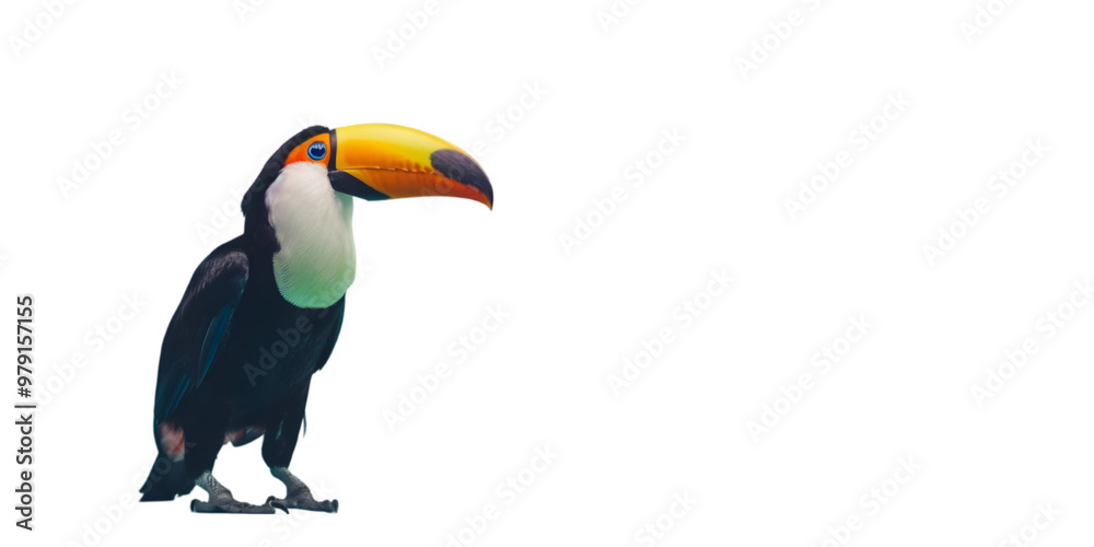 Obraz premium Colorful Toucan on Transparent Background