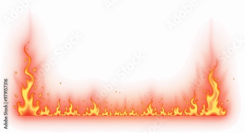 Fiery Flame Frame Background - Dynamic Burning Border for Intense Designs Png assets  photo