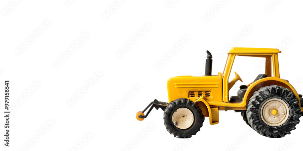 Yellow Tractor Isolated on Transparent Background Yellow Tractor Isolated on Transparent Background