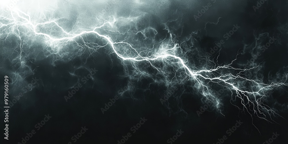 Lightning strike in dark sky Lightning strike in dark sky