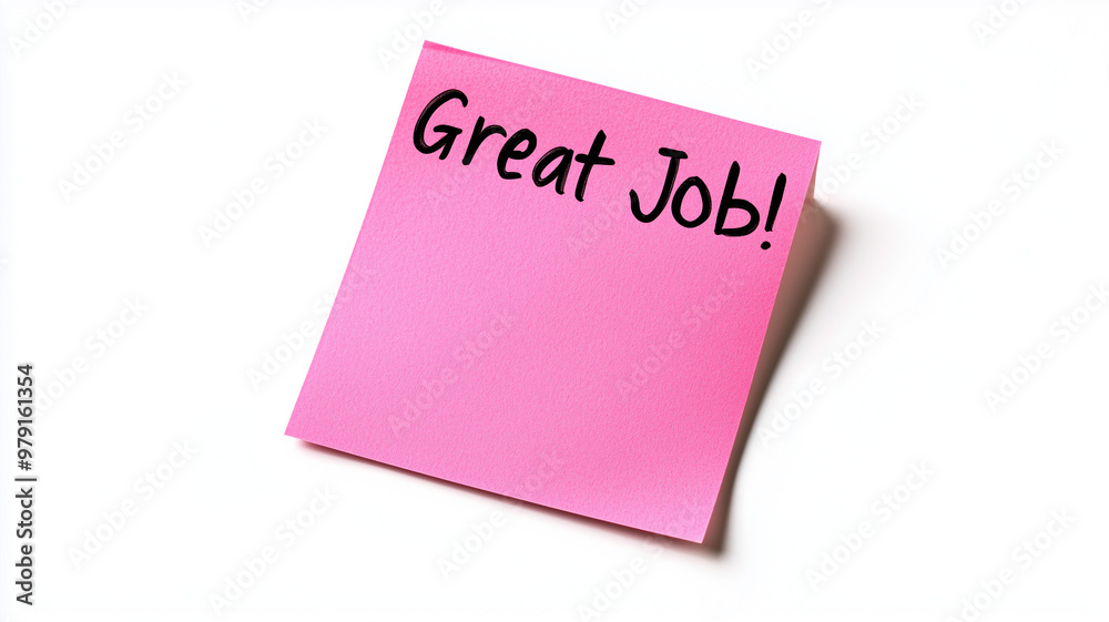 Sticky Note: A single pink sticky note with the words Sticky Note: A single pink sticky note with the words
