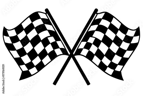 two crossed checkered Flag NASCAR Racing flag sports finish line flag svg vector cutfile for cricut ,silhouette 