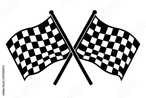 two crossed checkered Flag NASCAR Racing flag sports finish line flag svg vector cutfile for cricut ,silhouette 