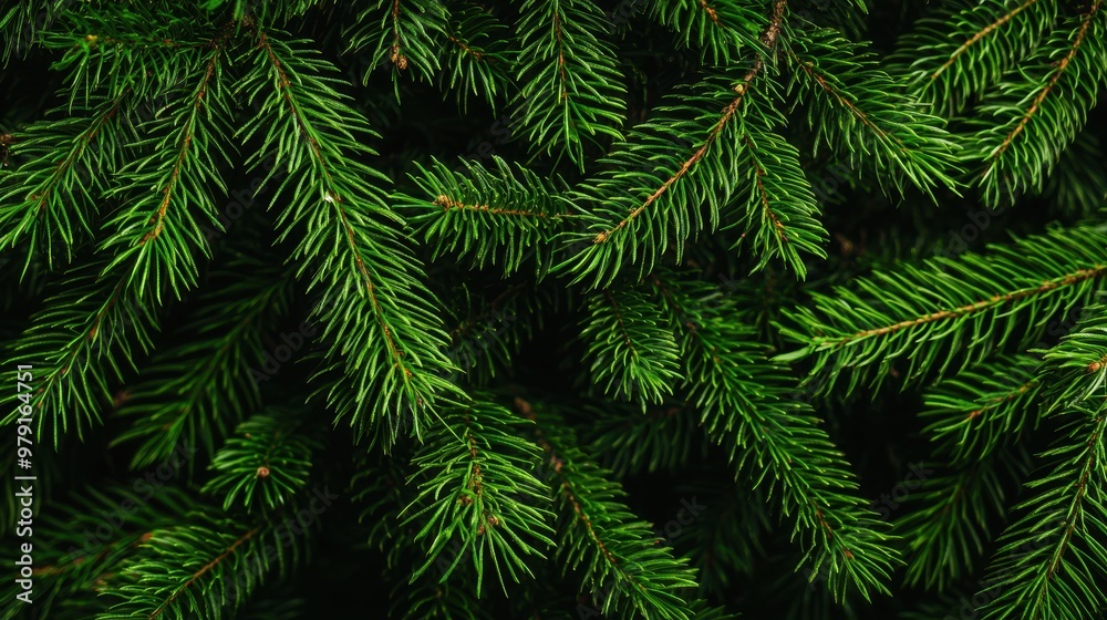 Evergreen Tree Branch Texture Lush Green Foliage Natural Background Macro Photography Evergreen Tree Branch Texture Lush Green Foliage Natural Background Macro Photography