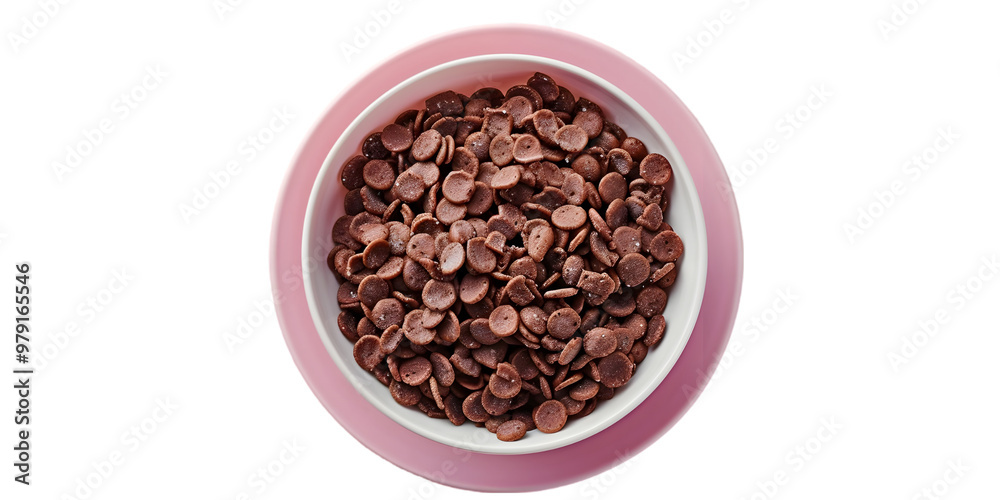 Cocoa Nibs in Bowl on Transparent Background Cocoa Nibs in Bowl on Transparent Background
