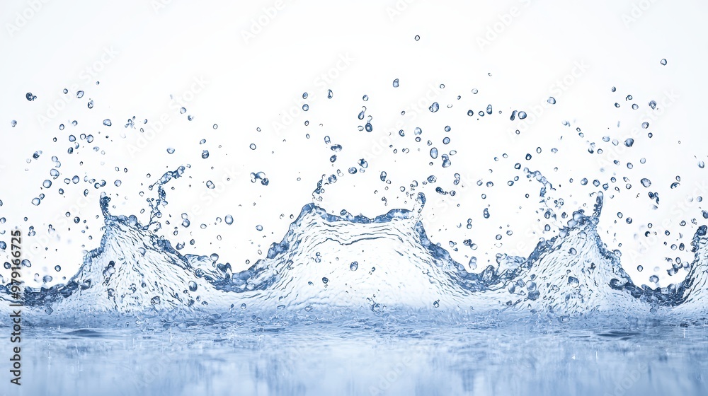 Water Splash  Blue Liquid  Droplets  Ripples  Clean Water  Refreshing  Texture  Background