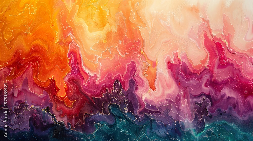 Abstract Fluid Art Painting: Colorful Swirls and Textures Abstract Fluid Art Painting: Colorful Swirls and Textures