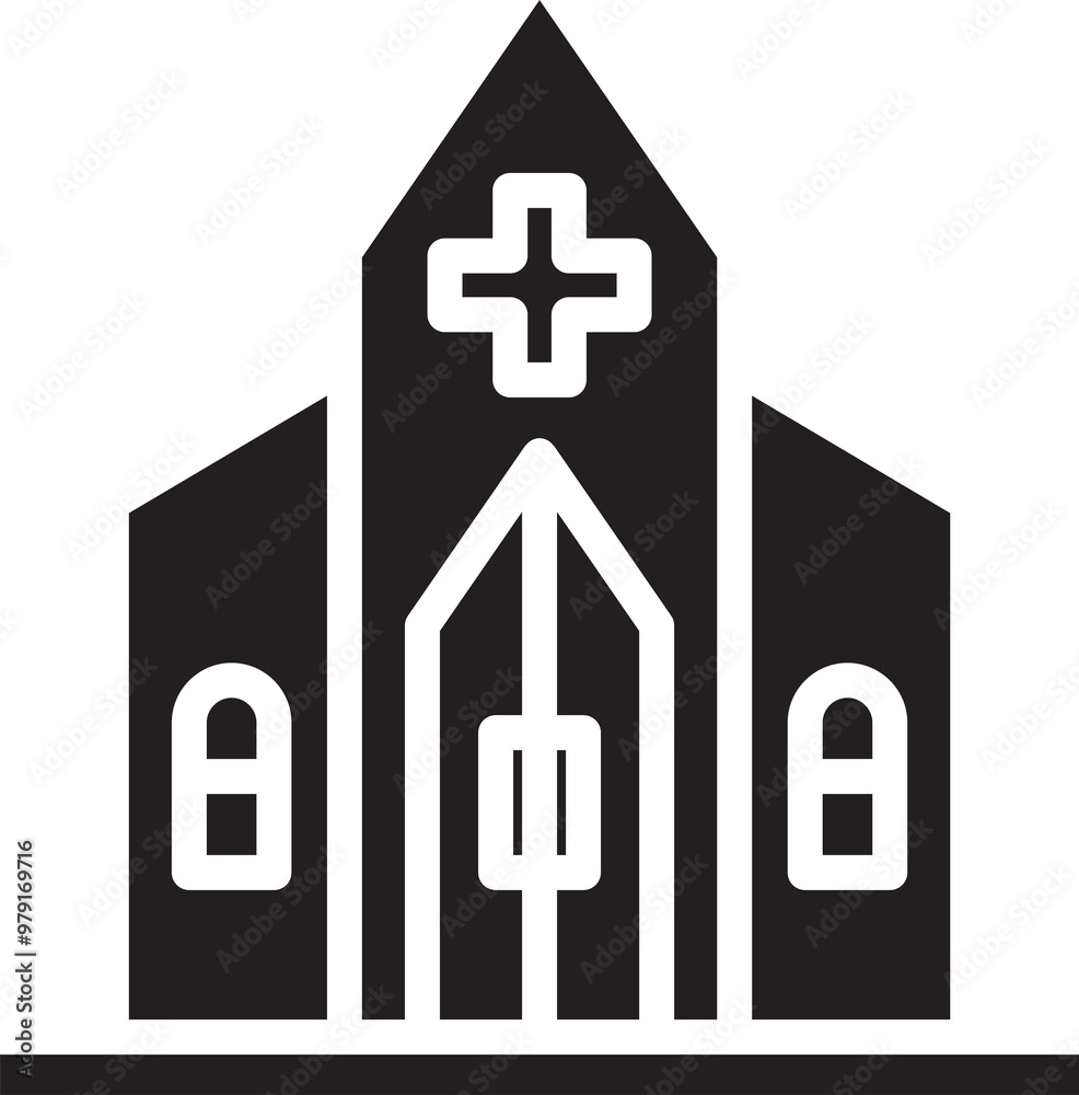 Obraz premium Church Glyph Icon