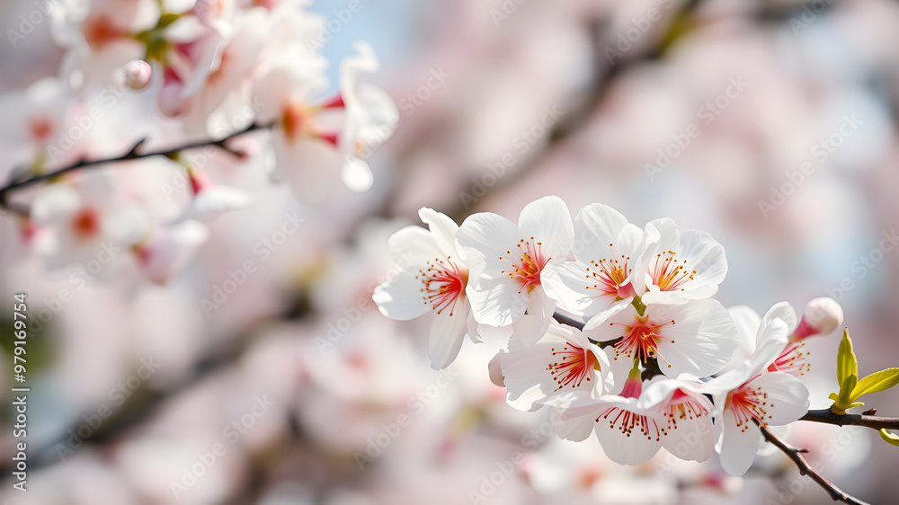 Colorful flowers on a twig on on a tree. AI generated image, ai Colorful flowers on a twig on on a tree. AI generated image, ai