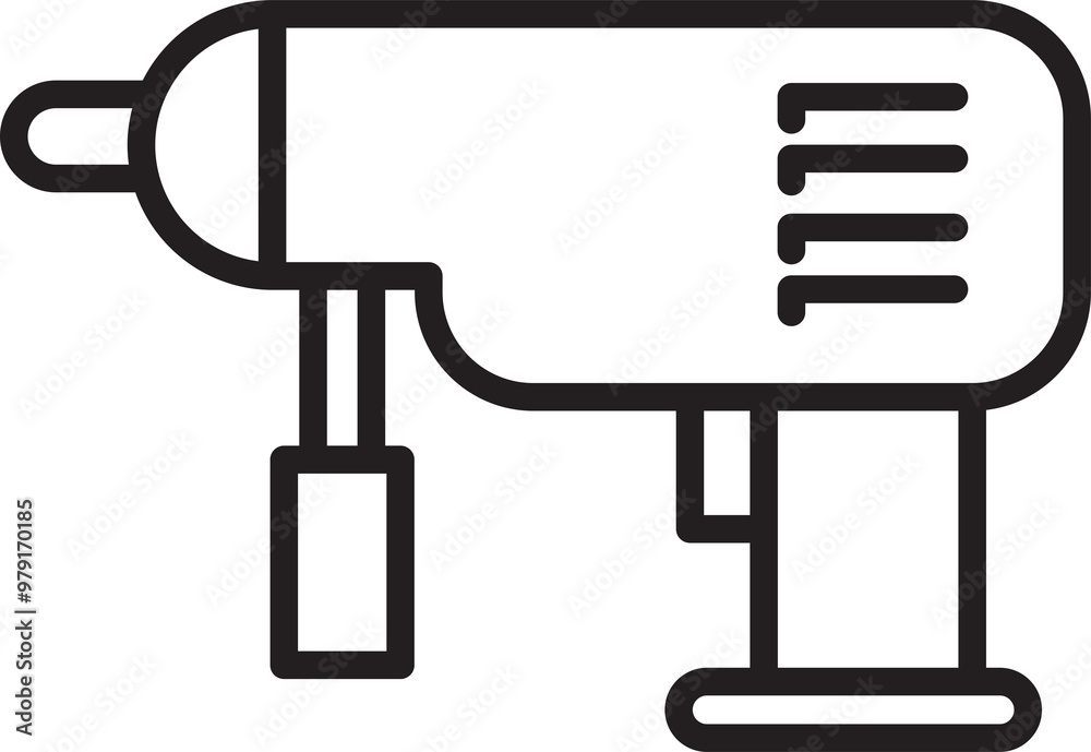 Electric Drill Line Icon Electric Drill Line Icon