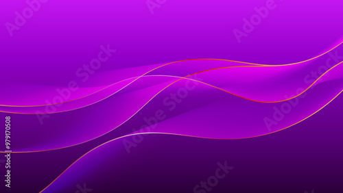 A vibrant purple abstract wave background with smooth gradient transitions and flowing curves. This dynamic design creates a sleek and modern backdrop for banners, presentations, or digital content. photo