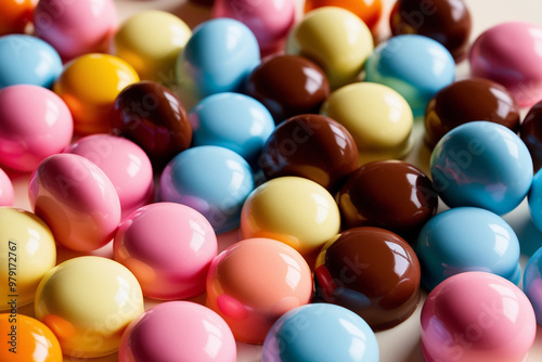 sweet colorful chocolate candies close up