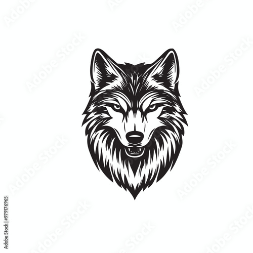 wolf head vector photo