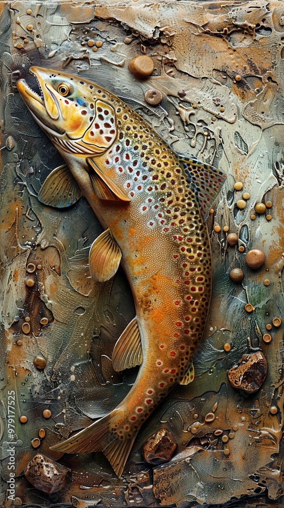 Brown Trout Painting: Detailed and Realistic Fish Art Brown Trout Painting: Detailed and Realistic Fish Art