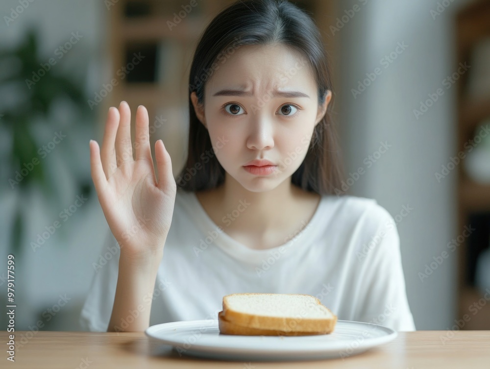 Surprise Slice of Bread in Surprised Girl's Hand Surprise Slice of Bread in Surprised Girl's Hand