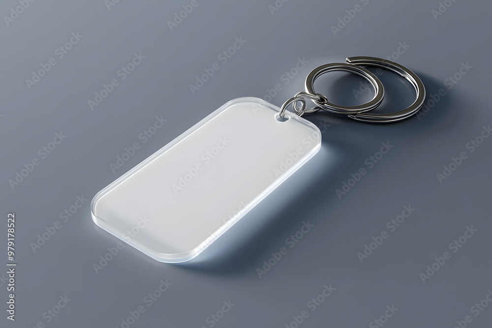 White Empty Acrylic Keychain 3D Realistic Mockup White Empty Acrylic Keychain 3D Realistic Mockup