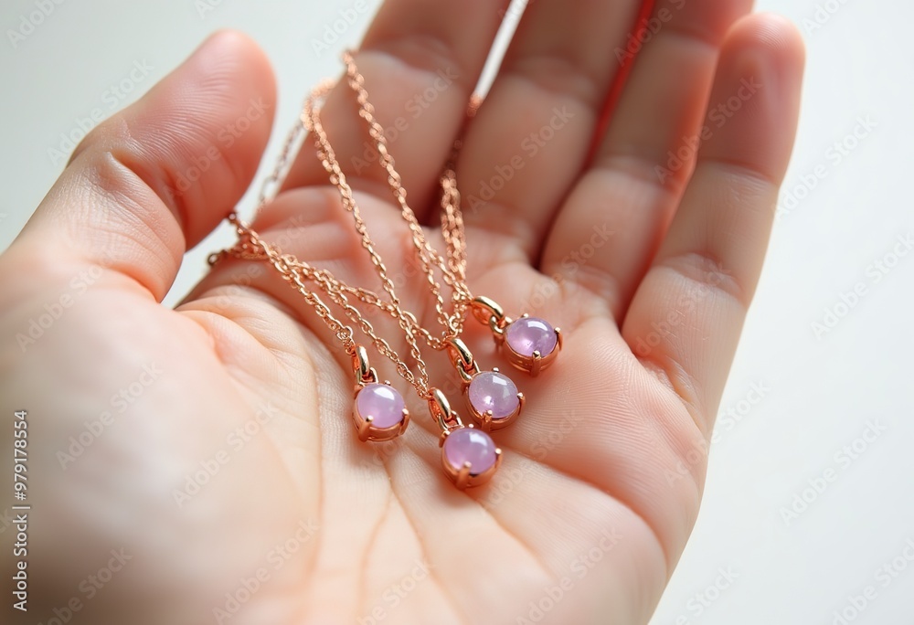 Sparkling Pink Crystals Adorn Rose Gold Necklaces: A Luxurious Jewelry Showcase Sparkling Pink Crystals Adorn Rose Gold Necklaces: A Luxurious Jewelry Showcase