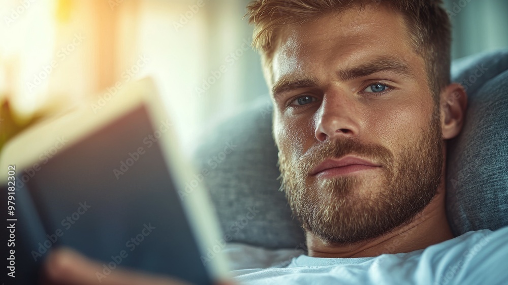 A man with a beard is reading a book A man with a beard is reading a book