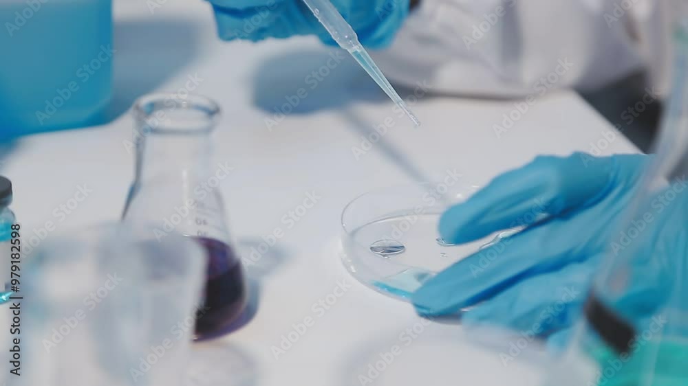 Scientist analyze biochemical sample in advanced scientific laboratory. Medical professional check chemical mix microbiological developmental of viral. Biotechnology research in science lab. cosmetic Scientist analyze biochemical sample in advanced scientific laboratory. Medical professional check chemical mix microbiological developmental of viral. Biotechnology research in science lab. cosmetic