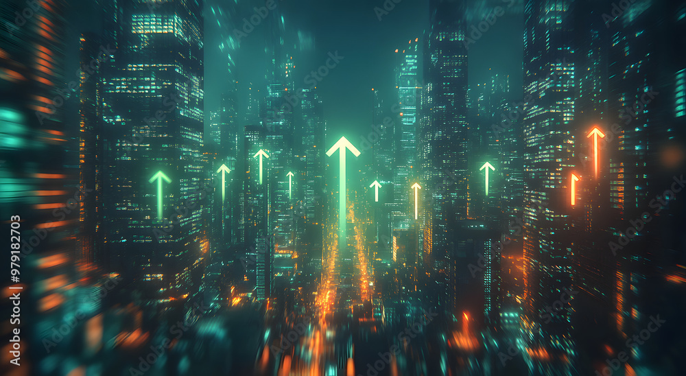“A City Skyline at Night with Green Arrows Pointing and No Logo”
“A City Skyline at Night with Green Arrows Pointing and No Logo”